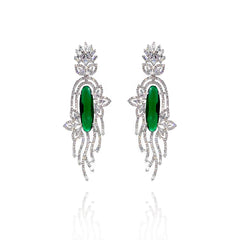 Julie Zirconia Earrings Green - The Pashm