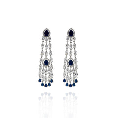 Fiza AD Earrings Blue - The Pashm