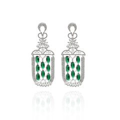 Zoe Zirconia Green Earrings - The Pashm