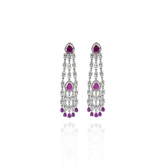 Fiza AD Earrings Pink - The Pashm