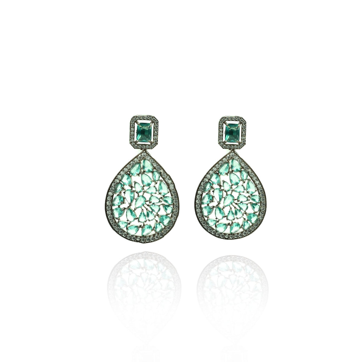 Eli Zirconia Earrings - Green - The Pashm