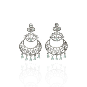 Zia AD Earrings Tikka Set Mint - The Pashm