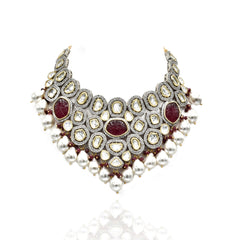 Nina Carved Stone Kundan AD Choker - The Pashm