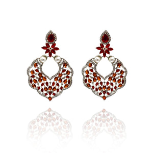 Maya Studded Earrings Red - The Pashm