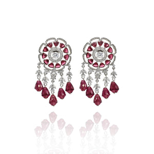 Edith Tassel AD Earrings Red - The Pashm