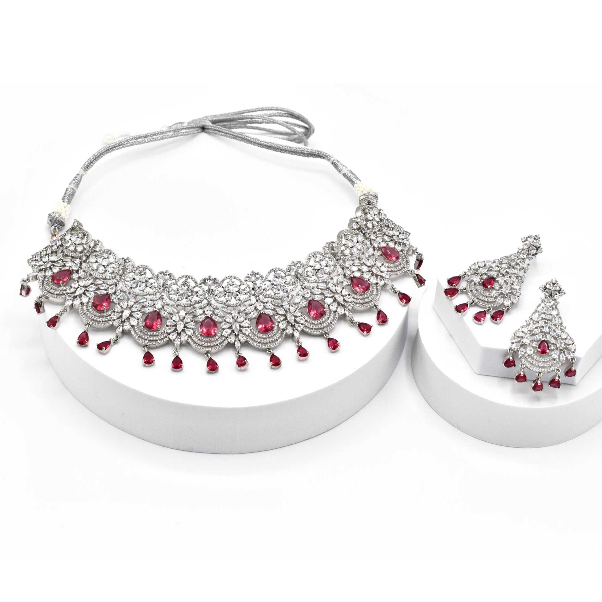 Vianna Red Stone AD Choker - The Pashm