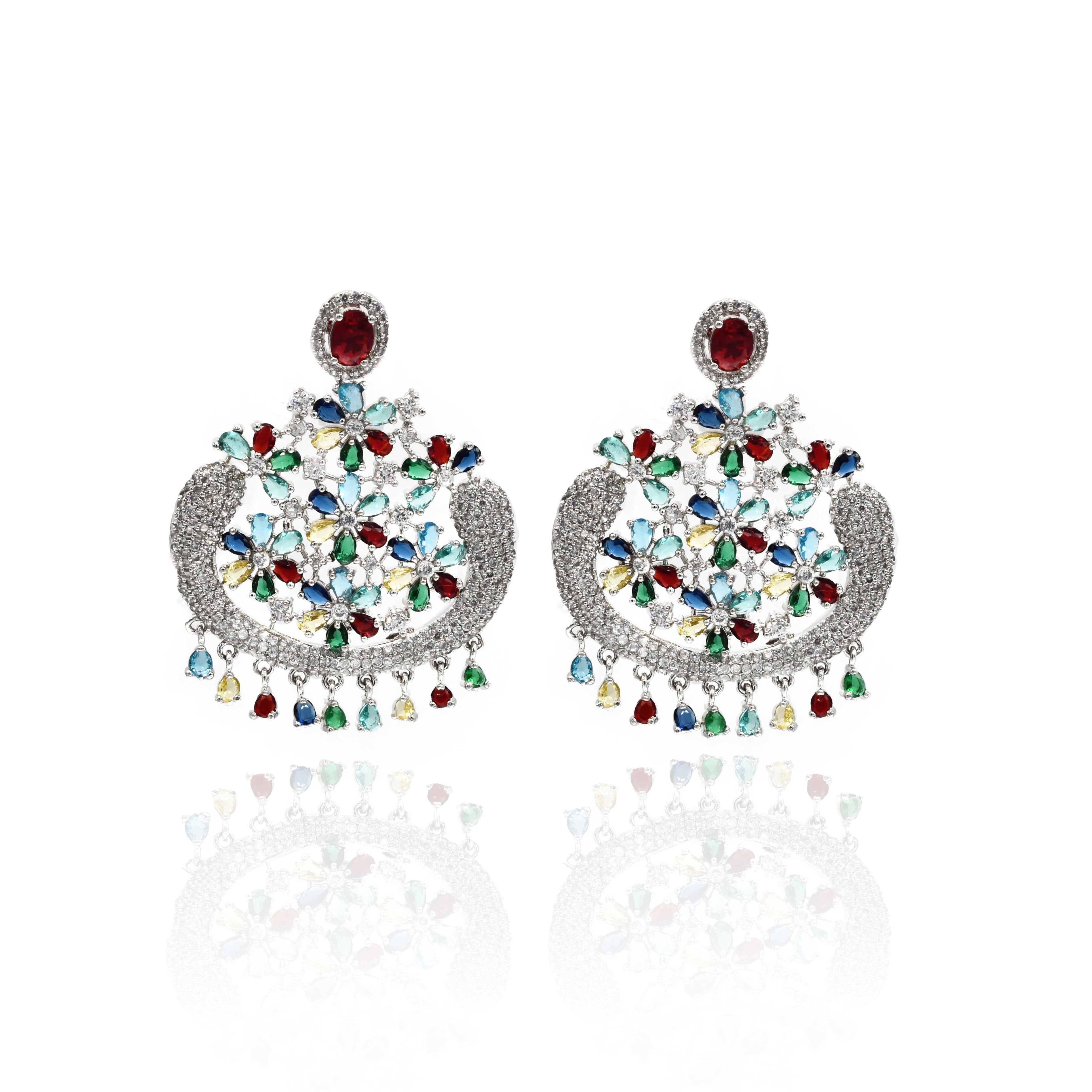 Priti Floral Multicolor Earrings - The Pashm