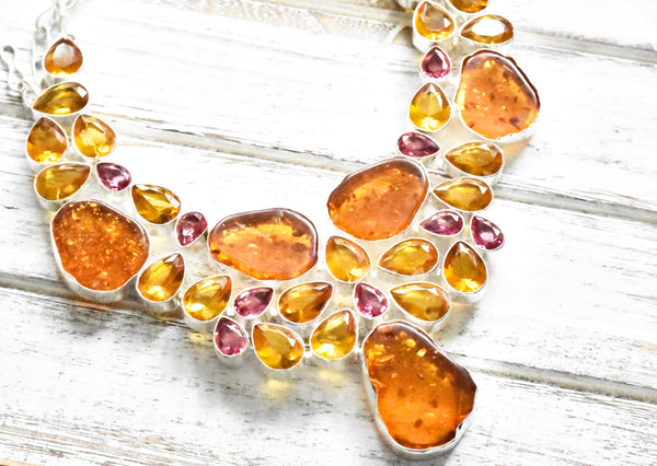 Baltic Amber Citrine Necklace - The Pashm