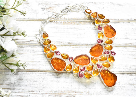 Baltic Amber Citrine Necklace - The Pashm