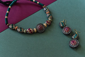 Antique Multicolor Stones Encrusted Choker Set - The Pashm