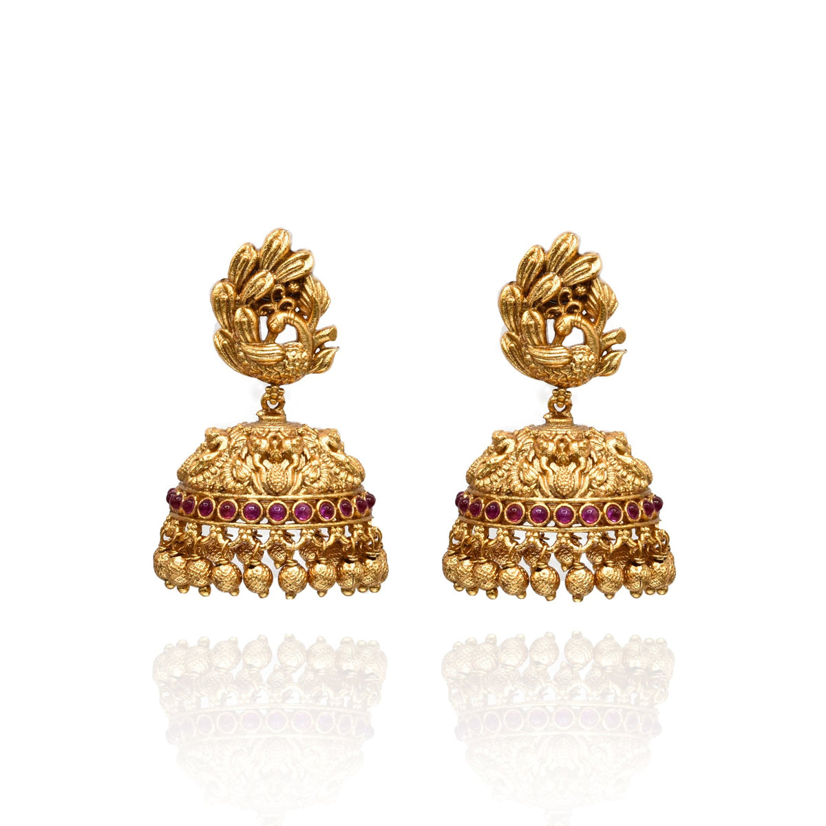 Swarna Antique Temple Jhumka - The Pashm