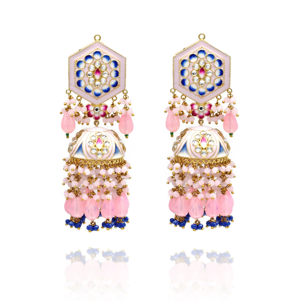 Taani Meenakari Earrings Tikka Set - The Pashm