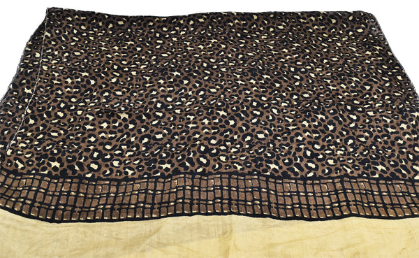 100% Silk Beige Leopard Print Scarf - The Pashm