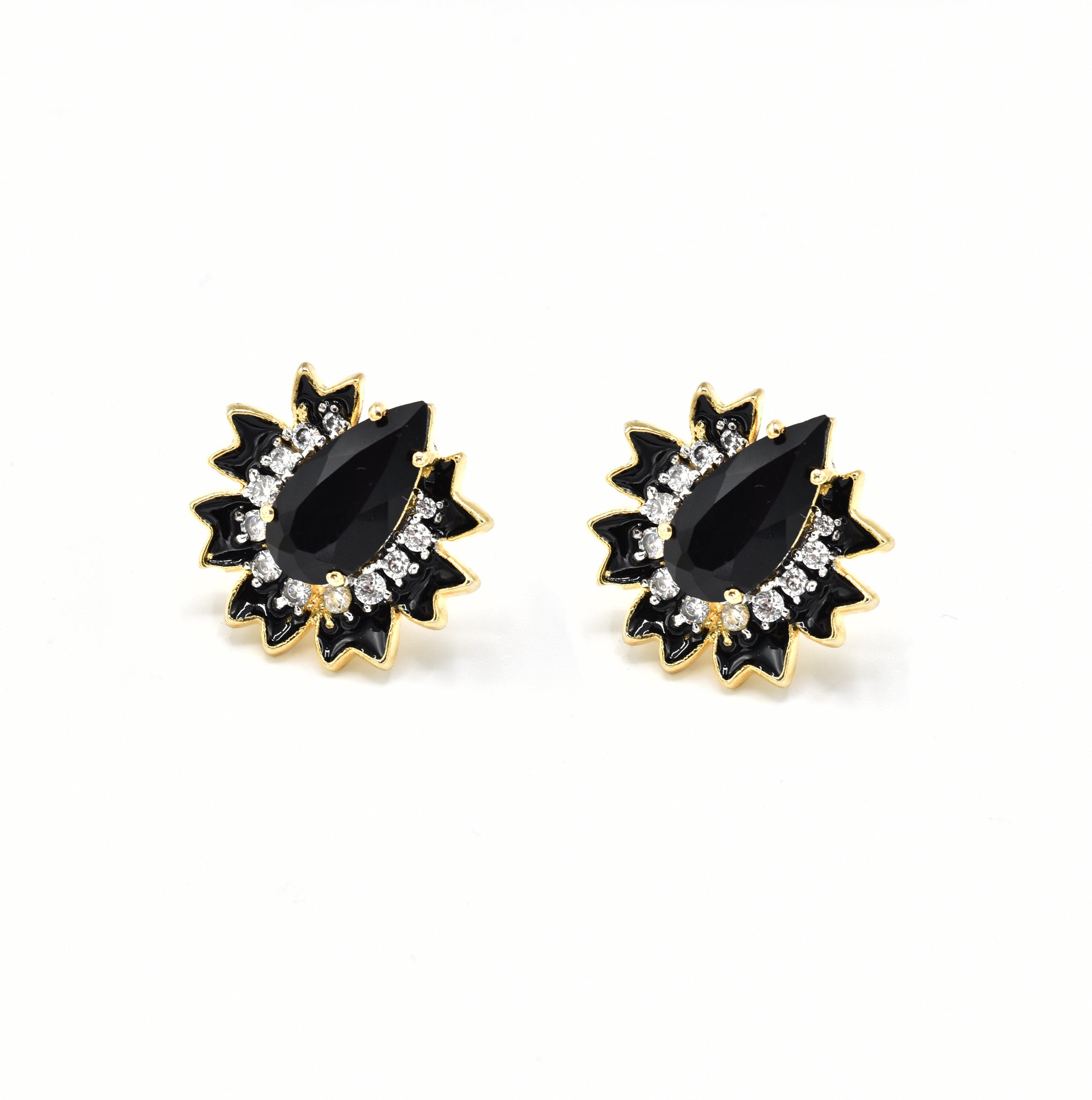 Enamel Flower Stone Studs - The Pashm