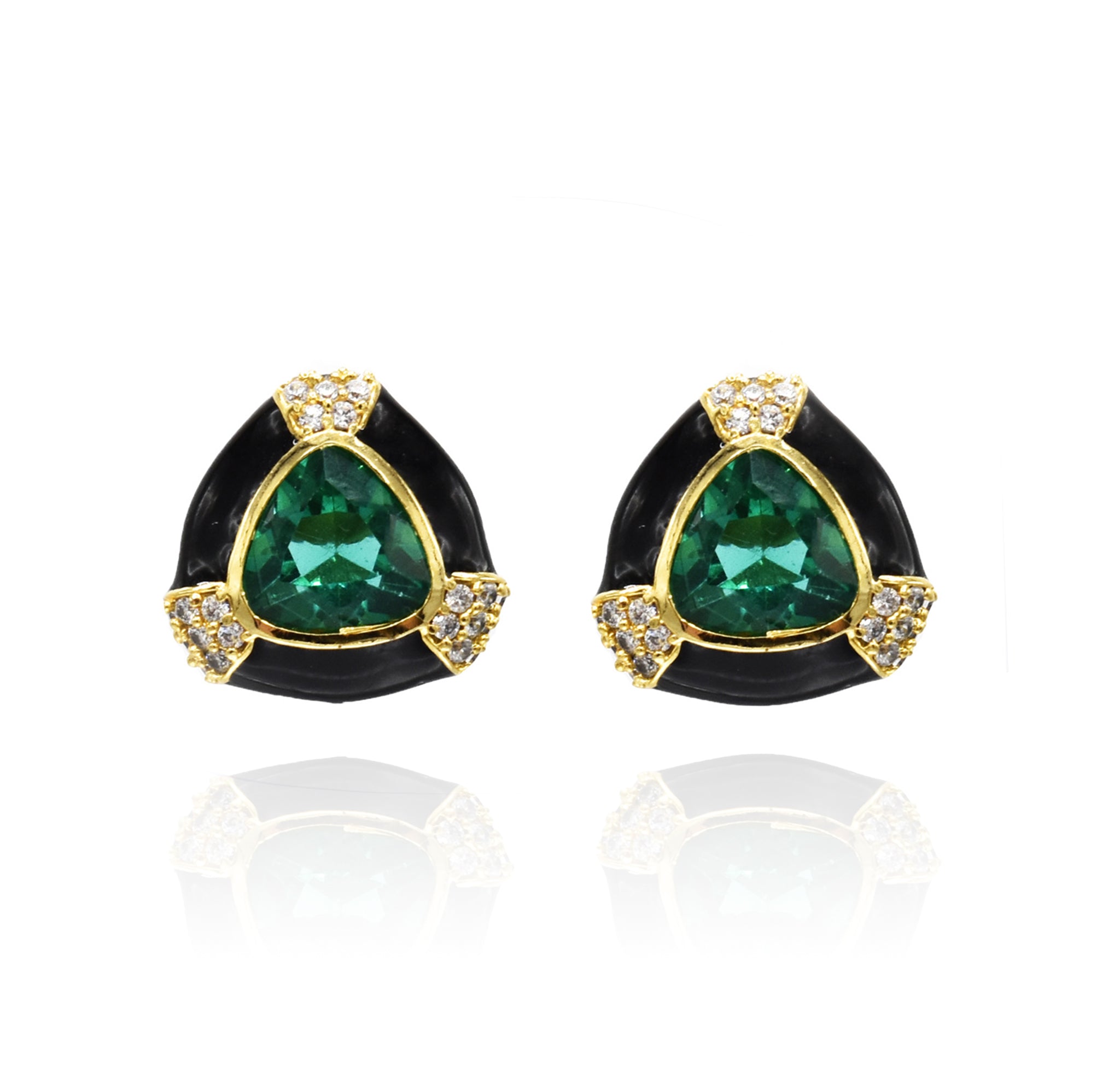 Enamel Stone Studs Black - The Pashm