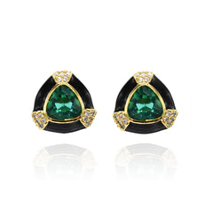 Enamel Stone Studs Black - The Pashm