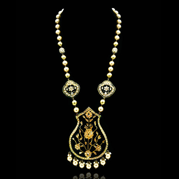 Revati Black Lac Reversible Necklace 