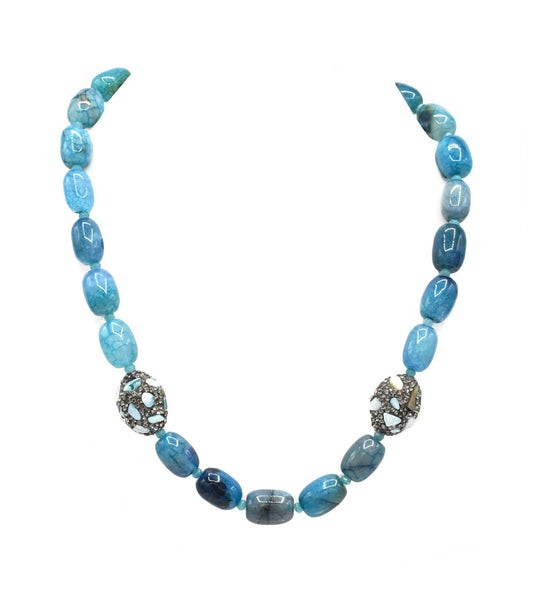 Janet Blue Stone Beads Necklace - The Pashm