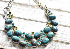 Blue Calsilica Blue Topaz Necklace - The Pashm