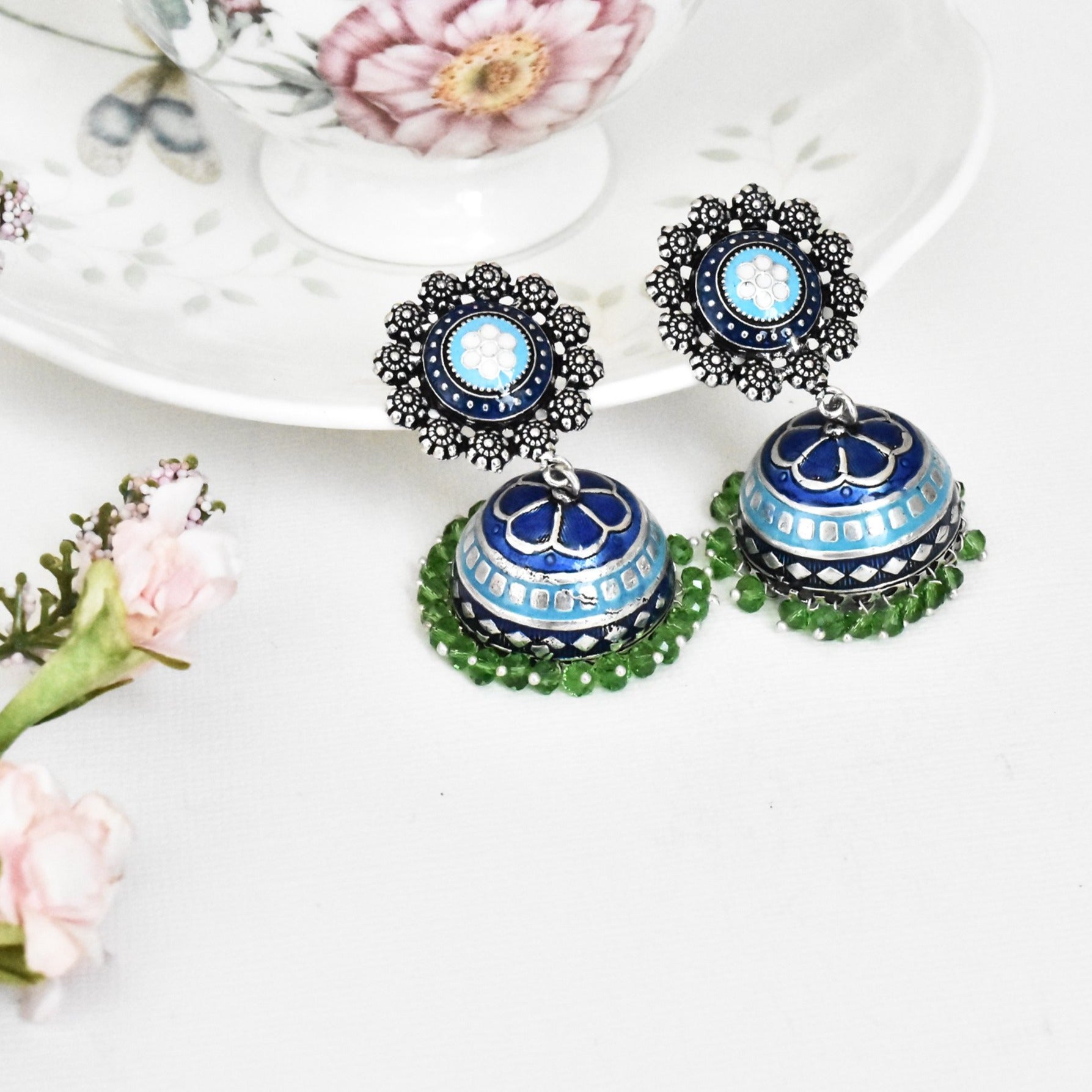 Buy Blue Earrings for Women by Anika's Creation Online | Ajio.com