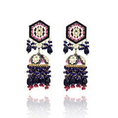 Taani Meenakari Earrings Tikka Set - The Pashm