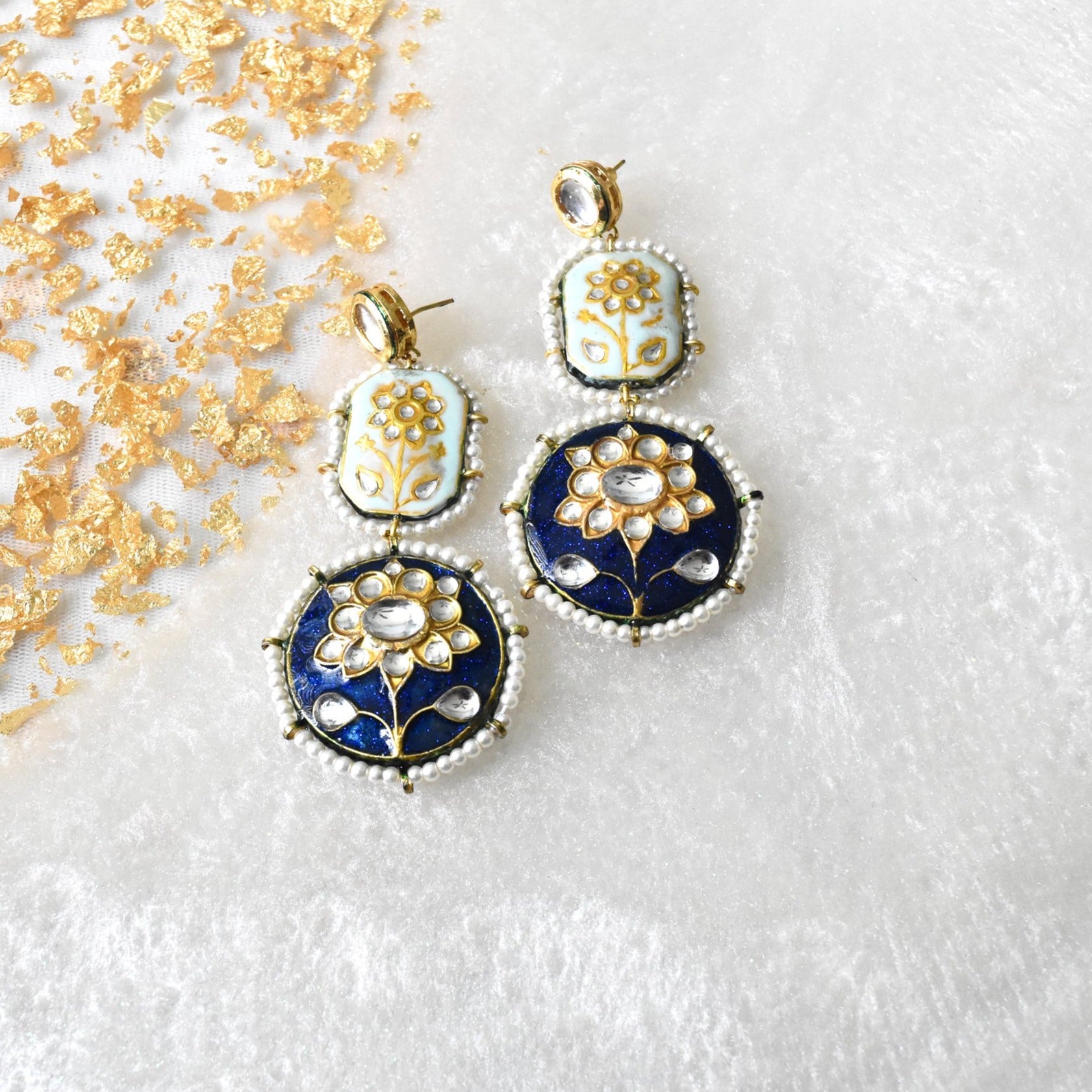 Krisha Lac Earrings Blue - The Pashm