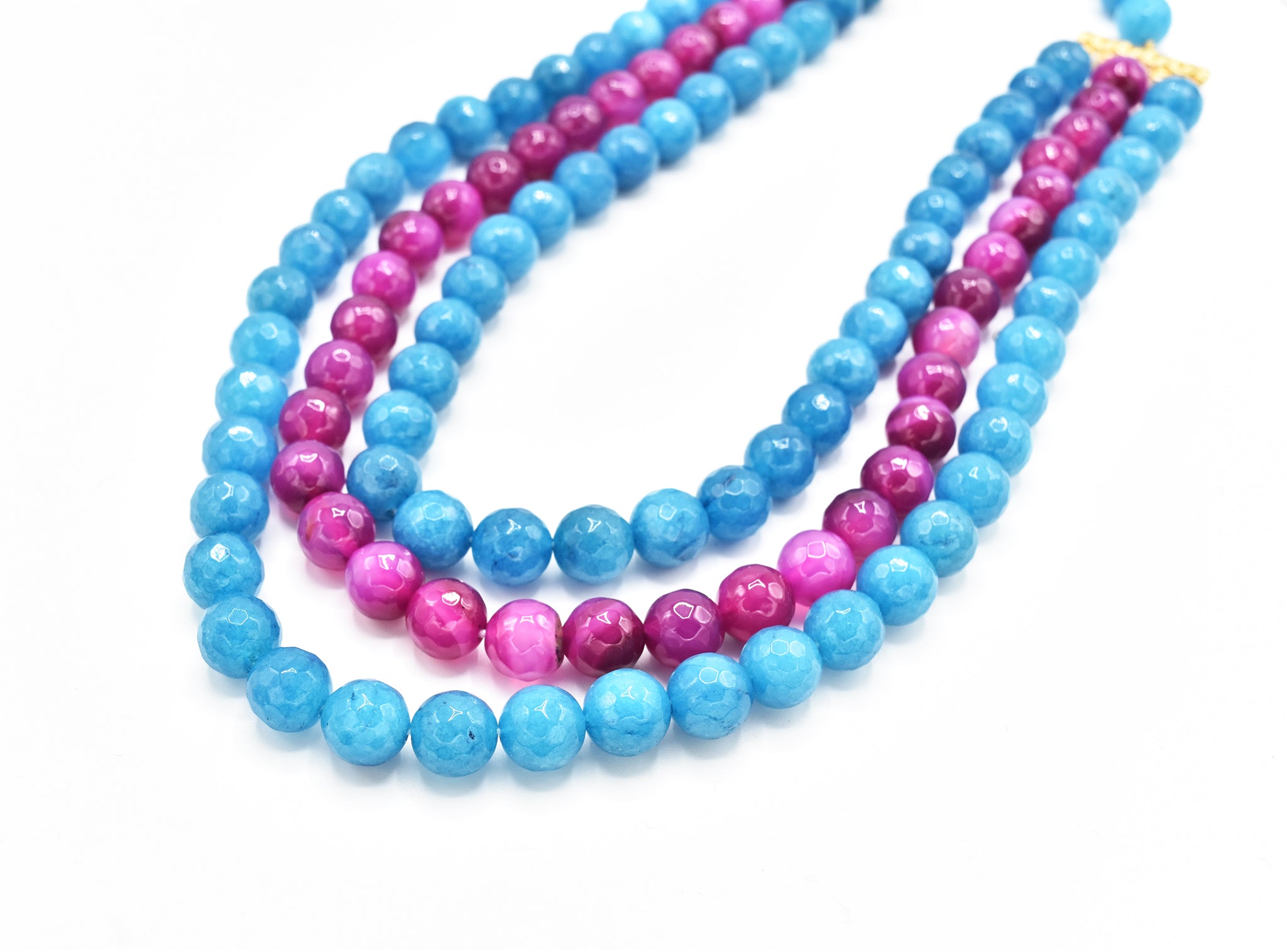 Sophia Blue Pink Stone Beads String - The Pashm