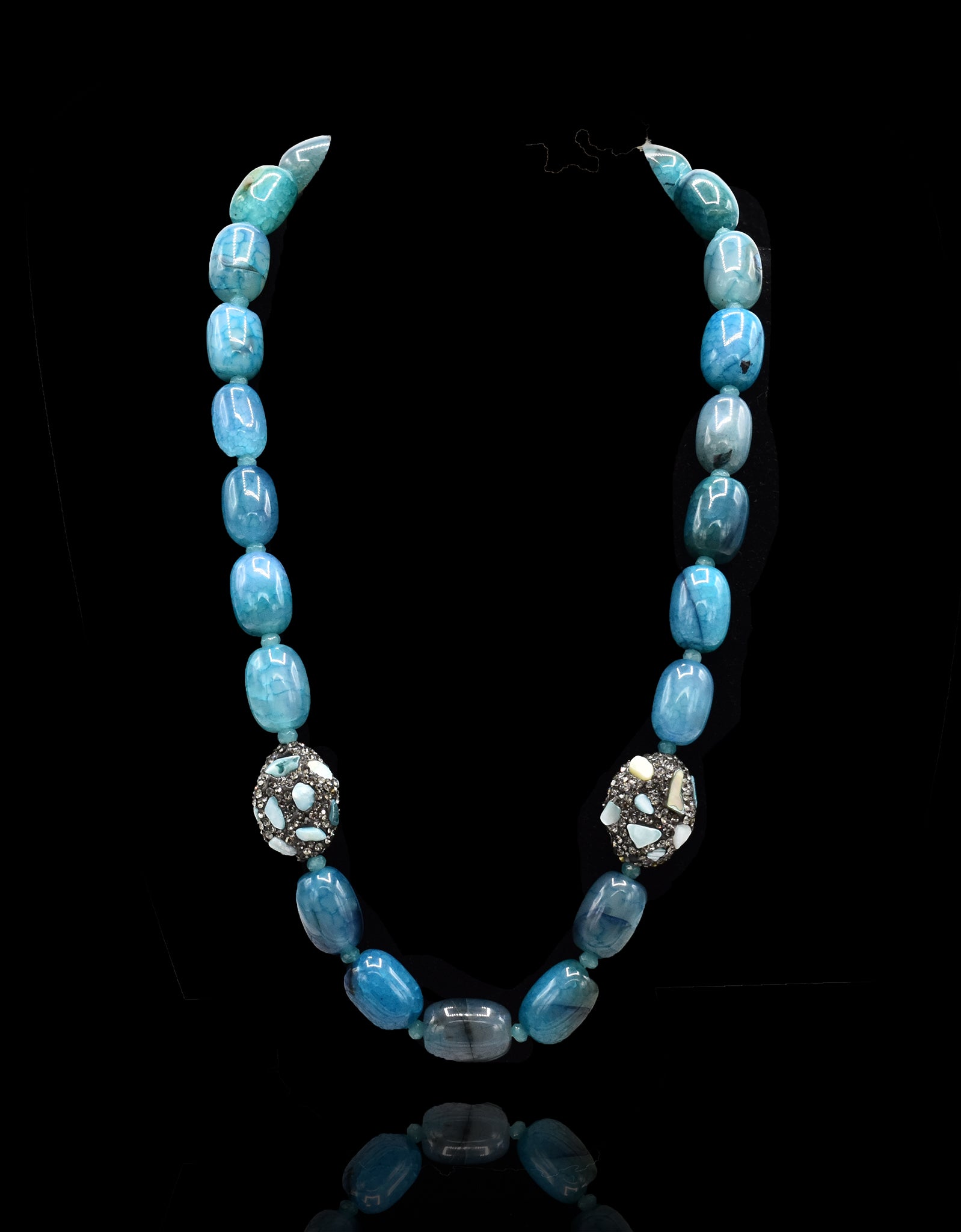 Janet Blue Stone Beads Necklace - The Pashm