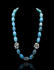 Janet Blue Stone Beads Necklace - The Pashm