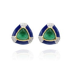 Enamel Stone Studs Blue - The Pashm