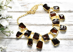 Hammer Faceted Axinite Handmade Necklace - The Pashm