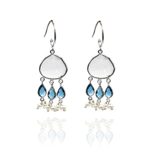 Crystal Drops Earrings Blue - The Pashm