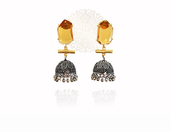 German Silver Stone Earrings - The Pashm