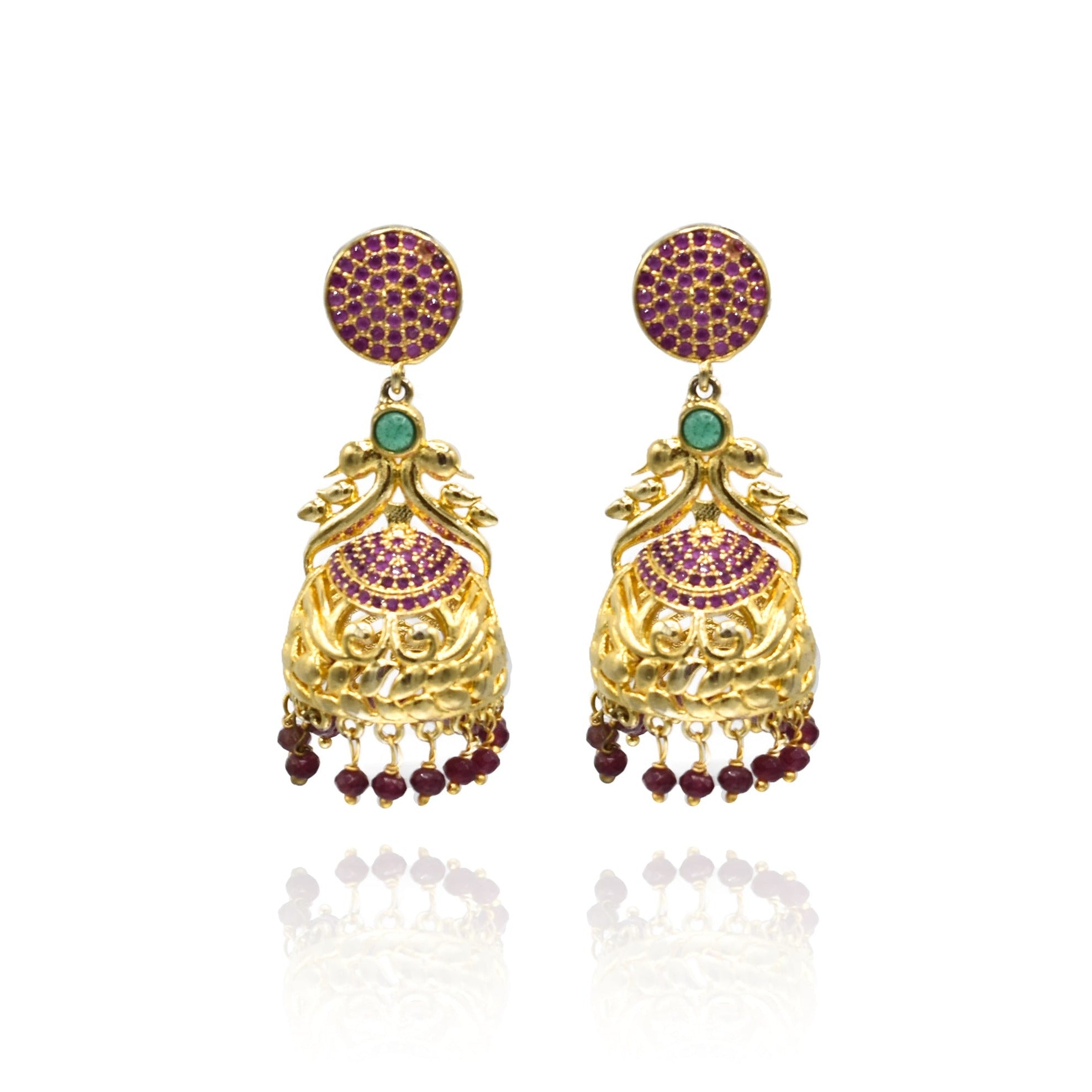 Urvi Jadau CZ Jhumki Earrings - The Pashm