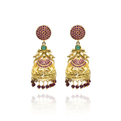 Urvi Jadau CZ Jhumki Earrings - The Pashm