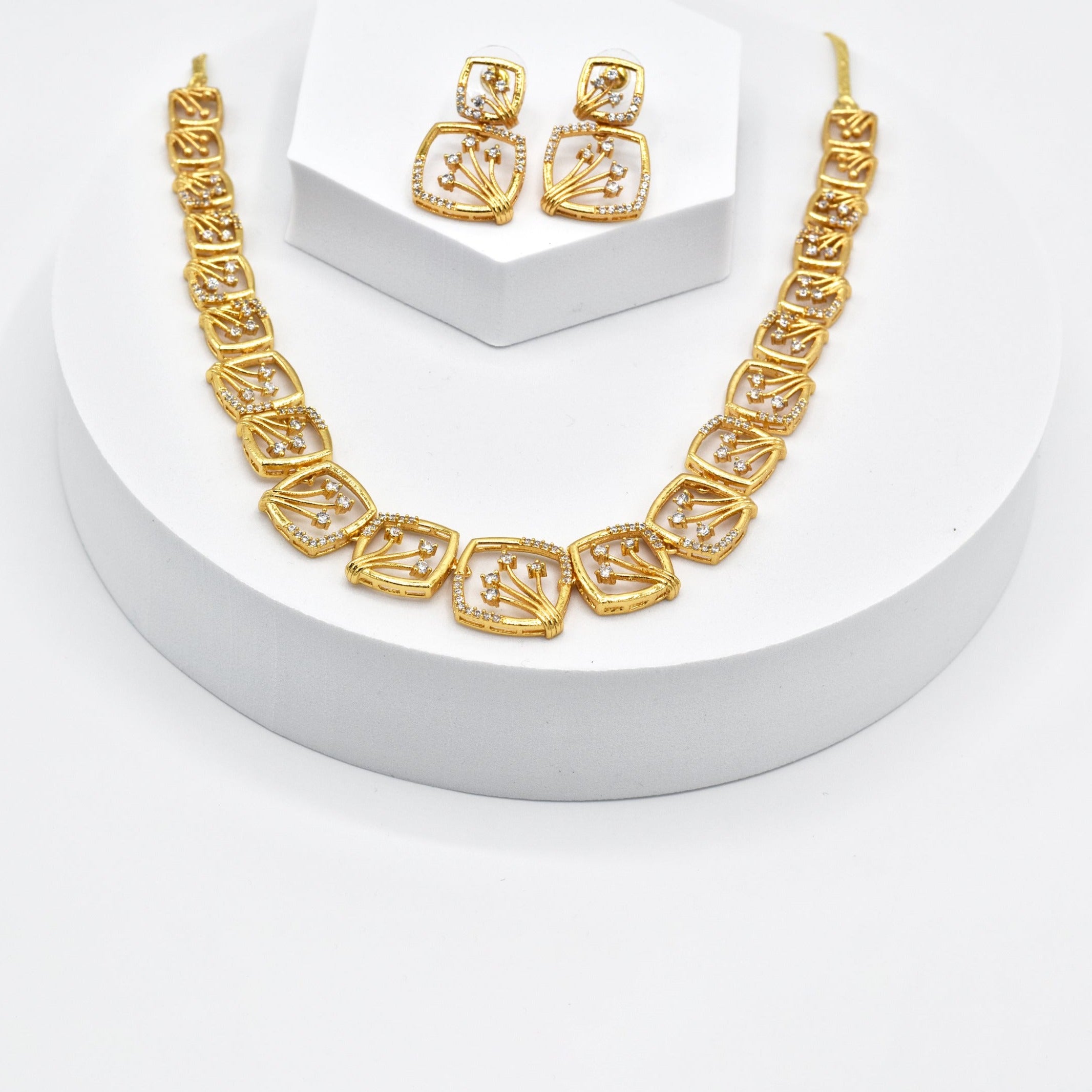 Damini Gold Studded Set - The Pashm