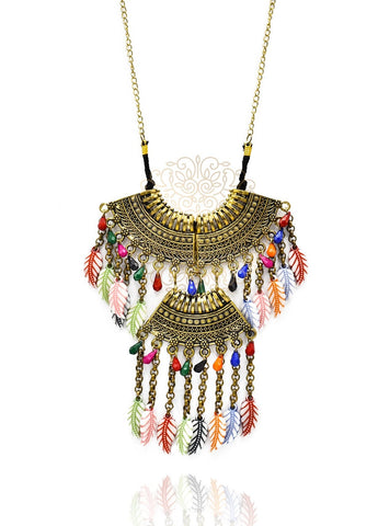 Aurelia Boho Feather Charm Necklace - The Pashm