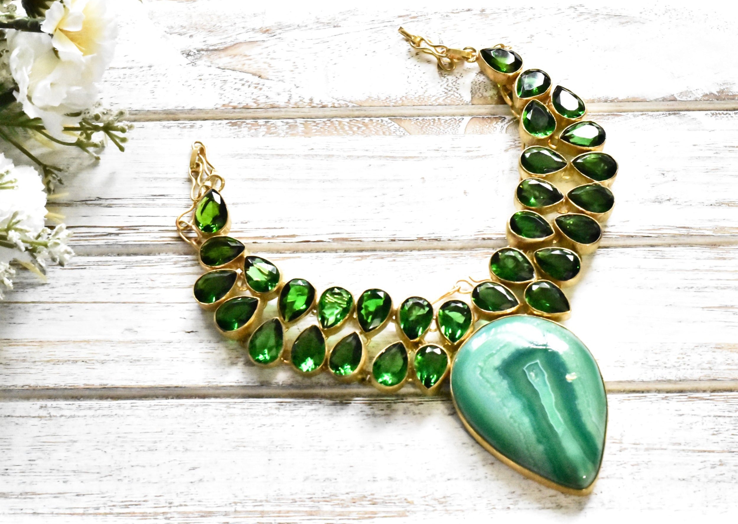 Green Malachite Chrome Diopside Necklace - The Pashm