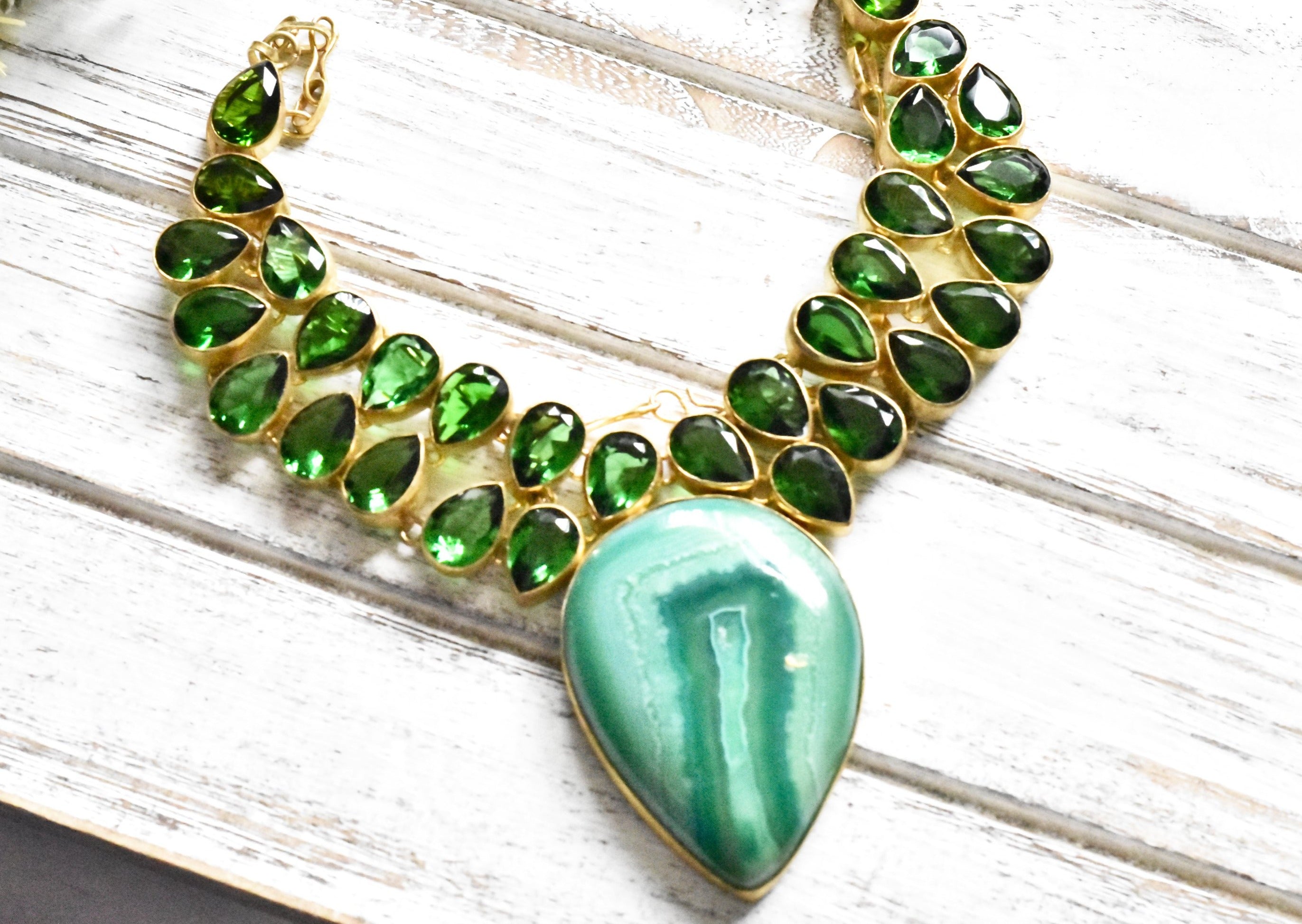 Green Malachite Chrome Diopside Necklace - The Pashm