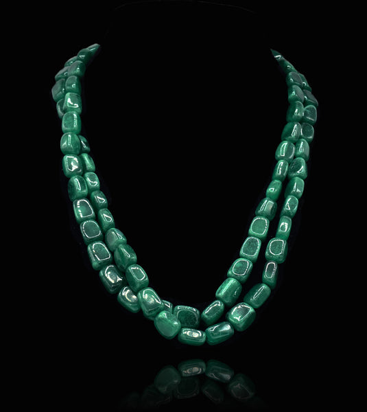 Nia Green Stone Bead Necklace - The Pashm
