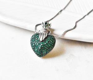 Moss Heart 925 Silver Necklace - The Pashm
