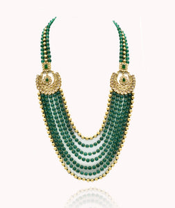 Malala Jarkan Long Beaded Set - Green - The Pashm