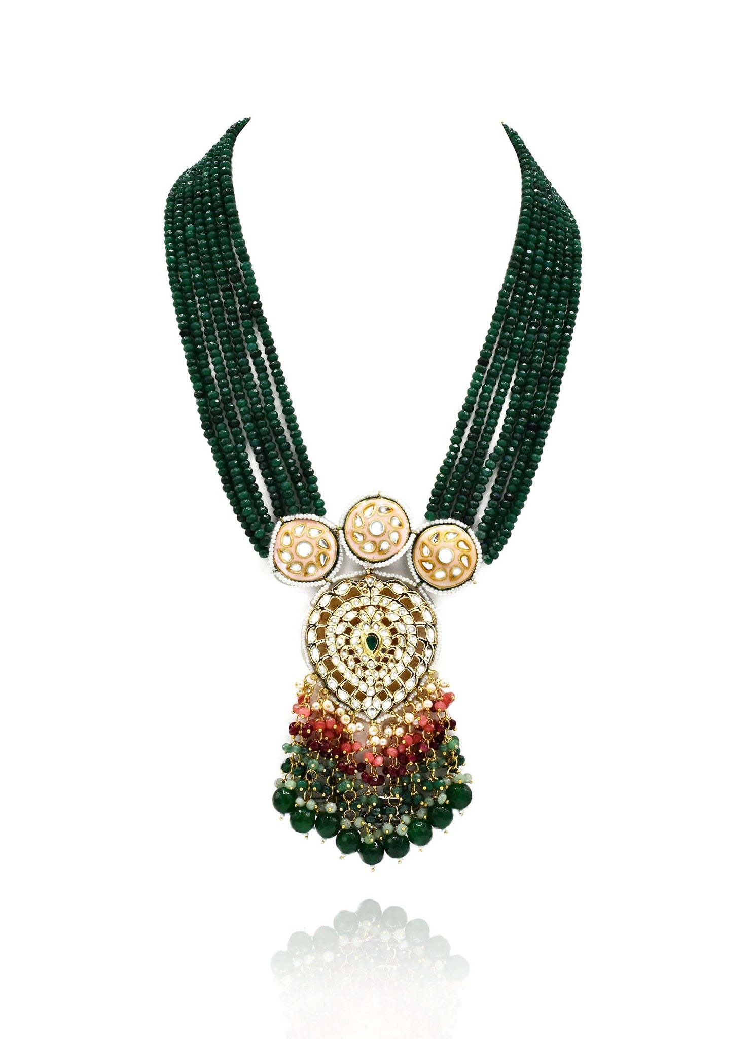 Kanika Green Kundan lac Necklace Set - The Pashm