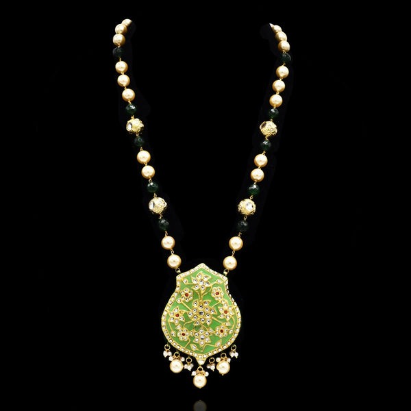 Yamini Green Lac Reversible Necklace - The Pashm