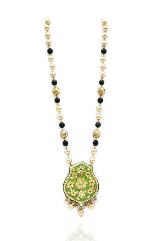 Yamini Green Lac Reversible Necklace - The Pashm
