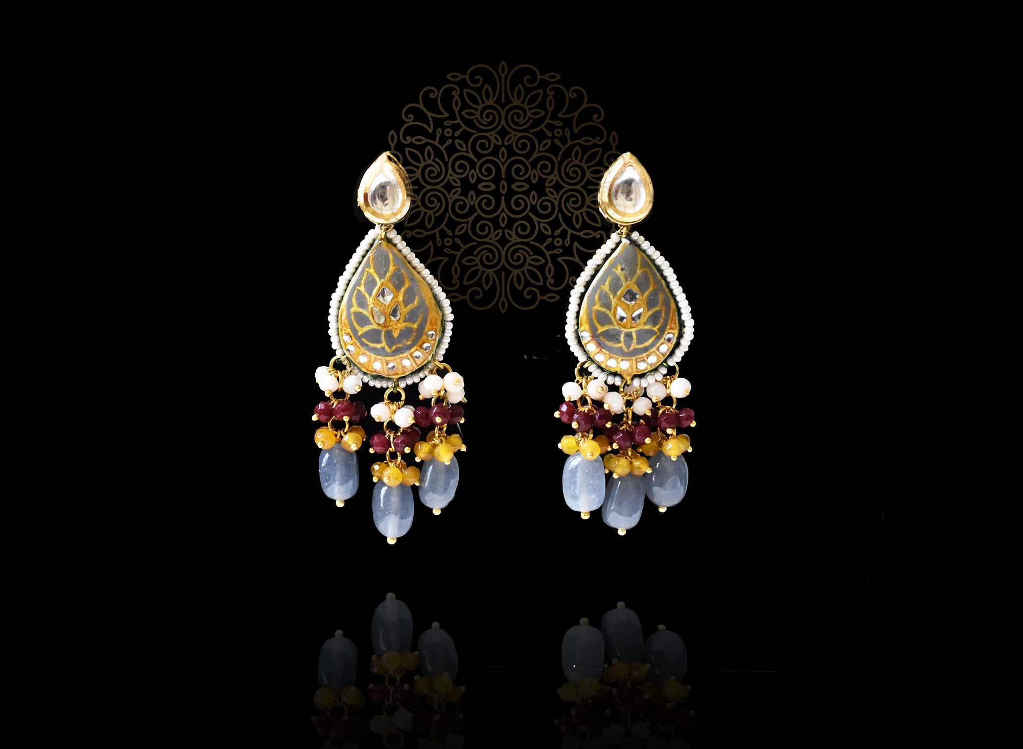 Surayiya Meenakari Necklace Tikka Set - The Pashm