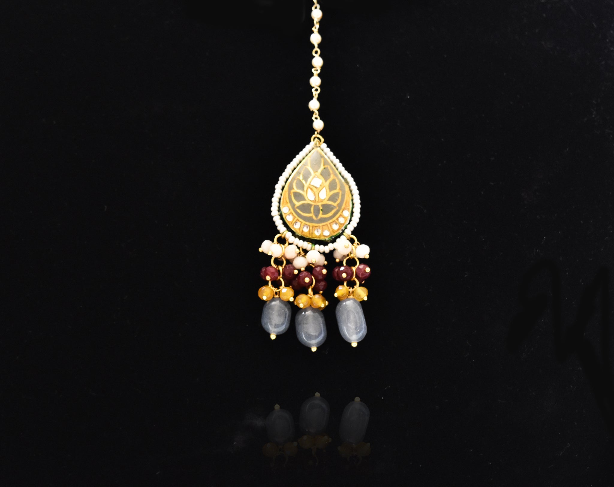 Surayiya Meenakari Necklace Tikka Set - The Pashm
