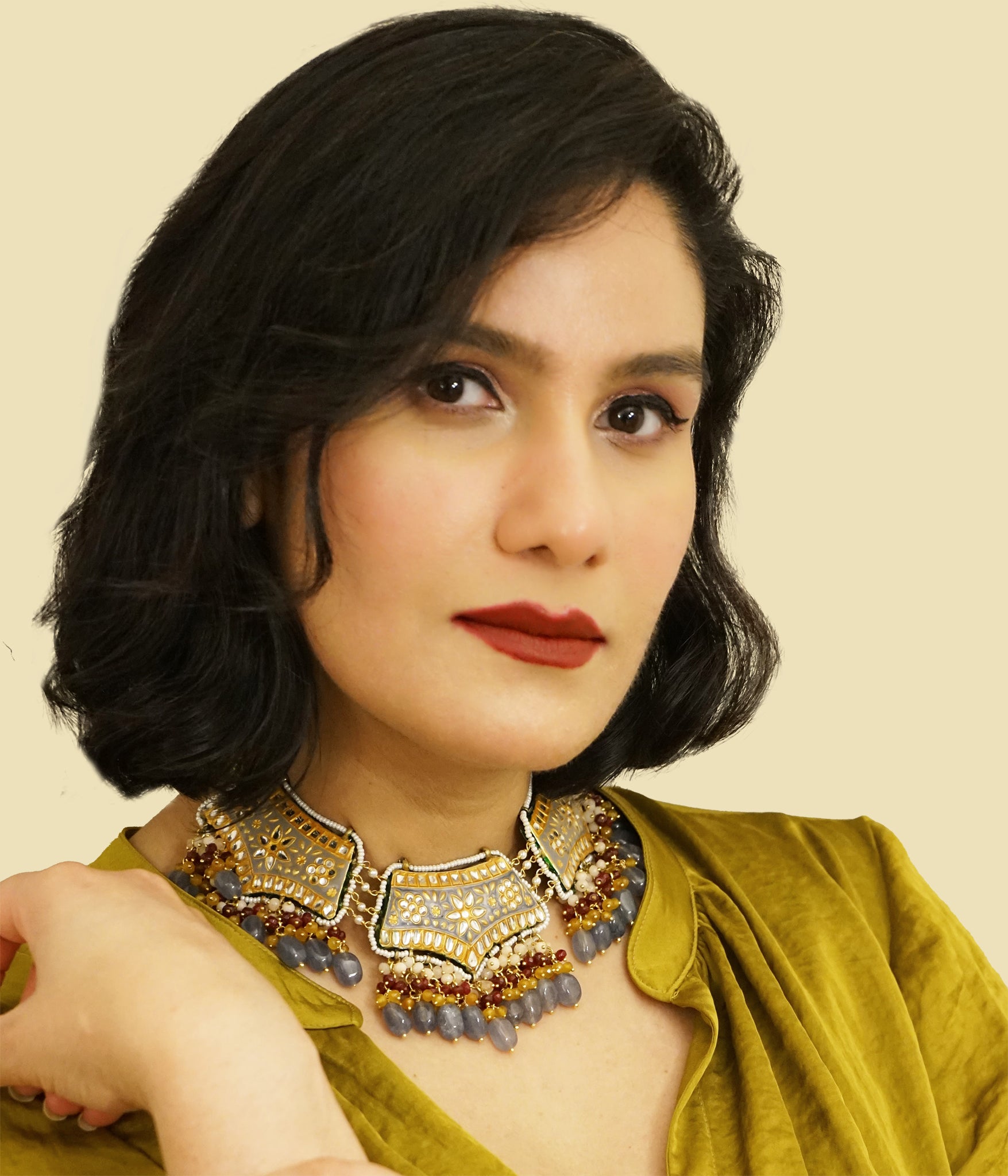 Surayiya Meenakari Necklace Tikka Set - The Pashm