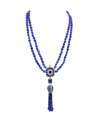 Barkha Indigo Bead Crown Necklace - The Pashm