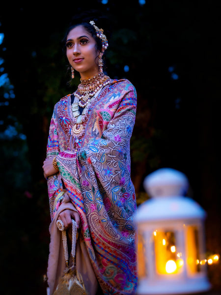 Imperial Multicolor Tilla Pashmina Shawl - The Pashm